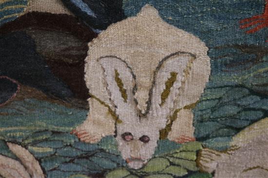 An Egyptian tapestry of ducks, rabbits and chickens